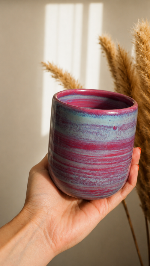 Tasse avec soucoupe ”Framboise boréale”