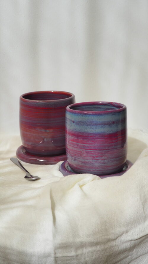 Tasse avec soucoupe ”Framboise boréale”