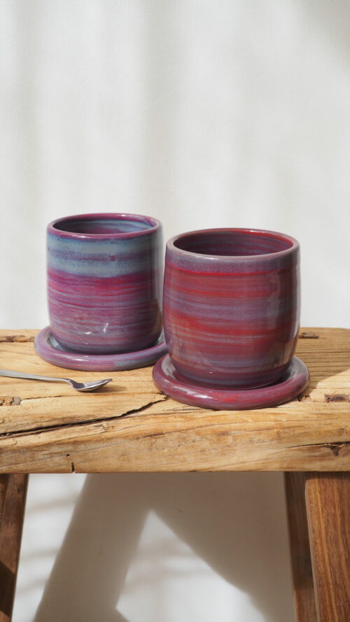 Tasse avec soucoupe ”Framboise boréale”