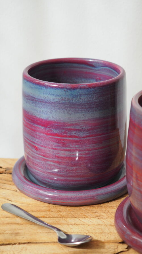 Tasse avec soucoupe ”Framboise boréale”