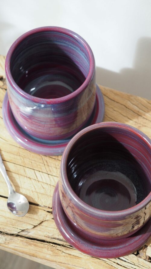 Tasse avec soucoupe ”Framboise boréale”