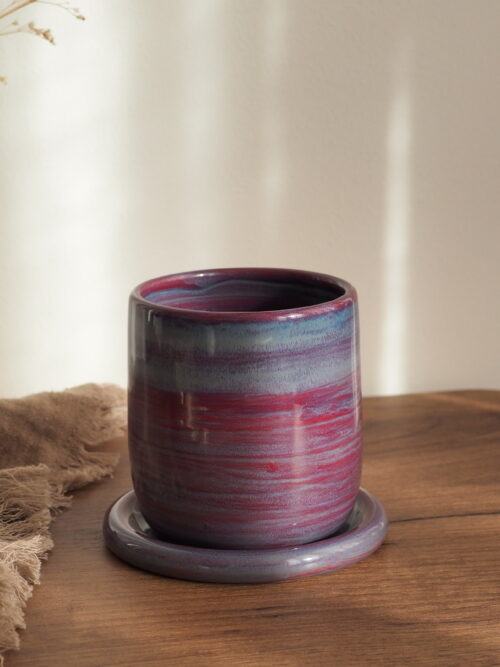 Tasse avec soucoupe ”Framboise boréale”