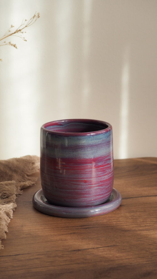 Tasse avec soucoupe ”Framboise boréale”